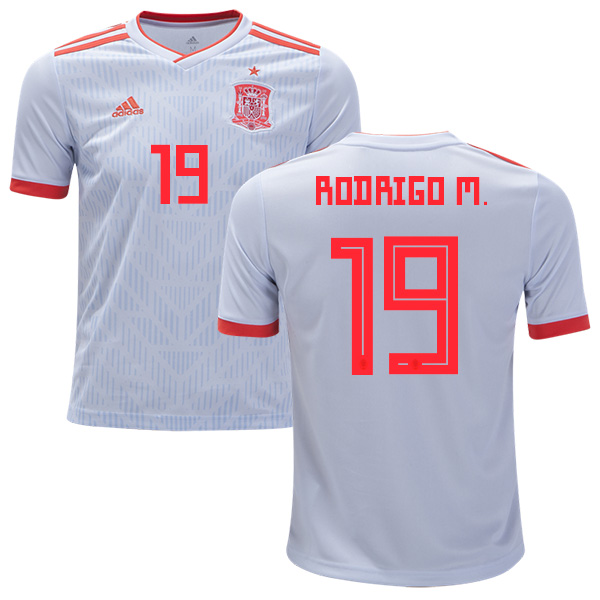 Spain #19 Rodrigo M. Away Kid Soccer Country Jersey