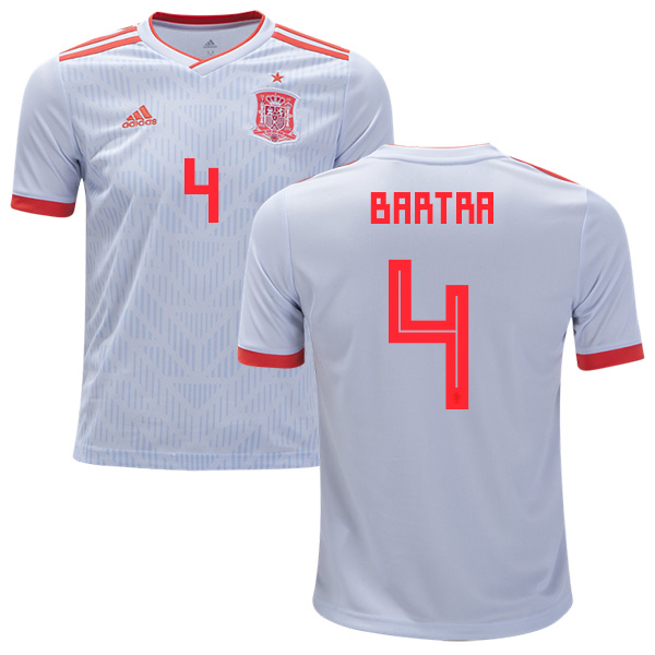 Spain #4 Bartra Away Kid Soccer Country Jersey