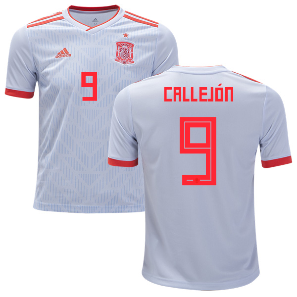 Spain #9 Callejon Away Kid Soccer Country Jersey