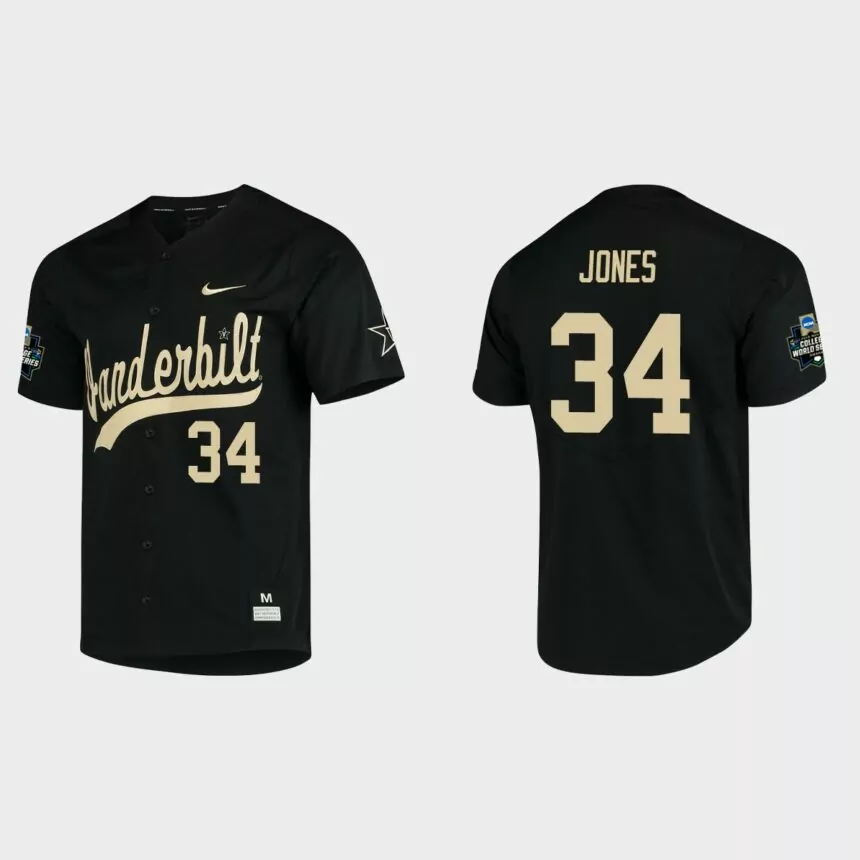 Spencer Jones Vanderbilt Commodores College World Series Baseball Jersey – Black