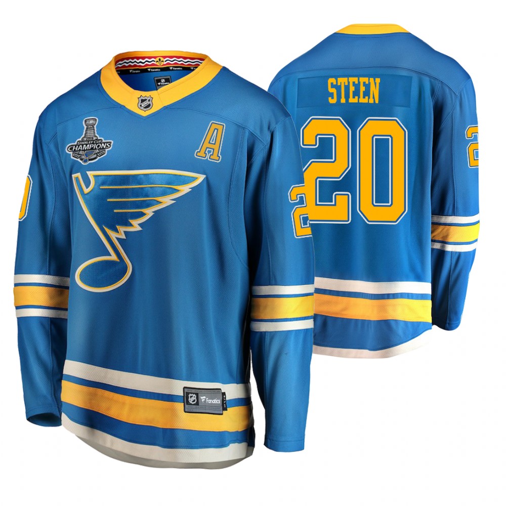 St. Louis Blues Alexander Steen Blue 2019 Stanley Cup Champions Alternate Men's Jersey