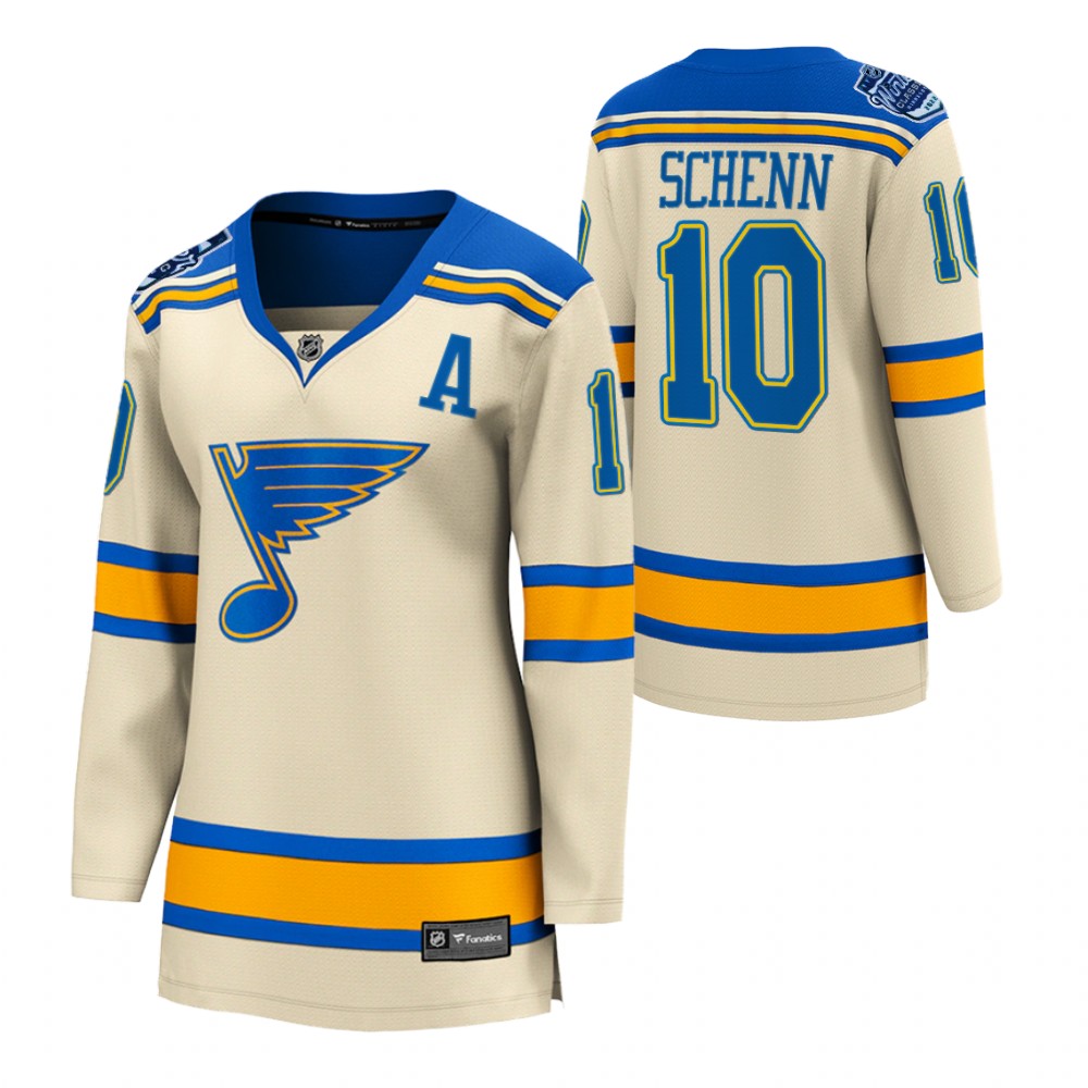St. Louis Blues Brayden Schenn Women Cream 2022 Winter Classic Jersey