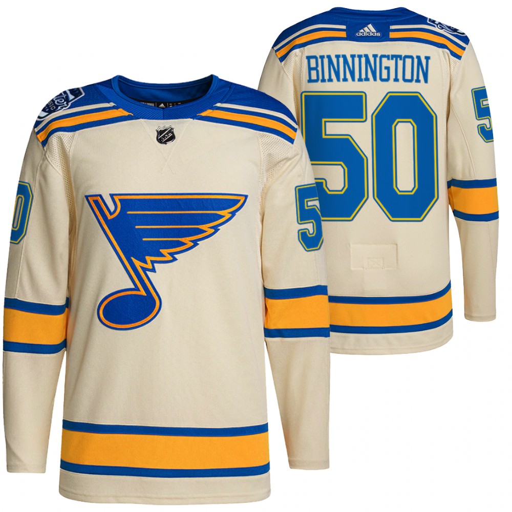 St. Louis Blues Jordan Binnington Cream 2022 Winter Classic Authentic Jersey