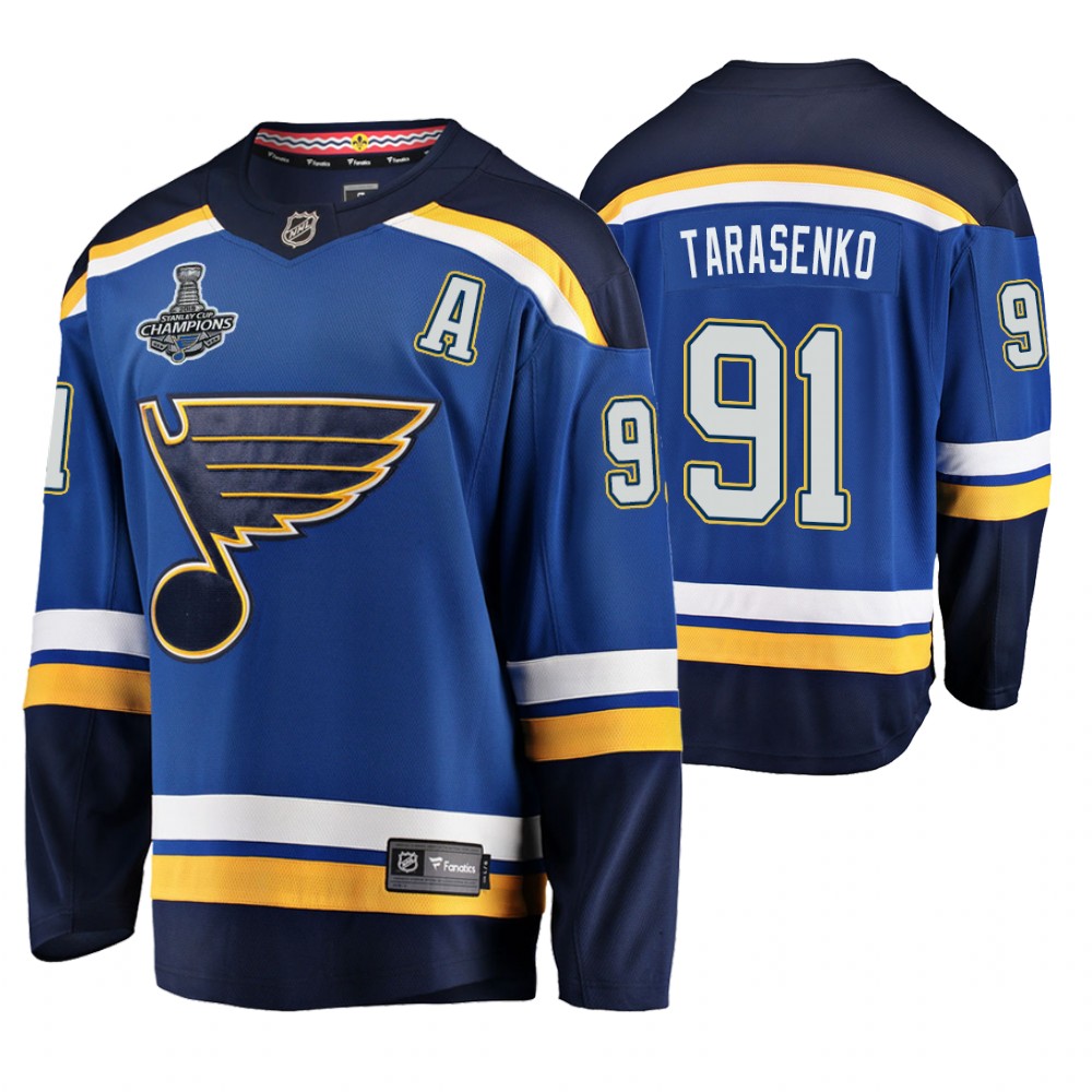 St. Louis Blues Vladimir Tarasenko Blue 2019 Stanley Cup Champions Home Men's Jersey