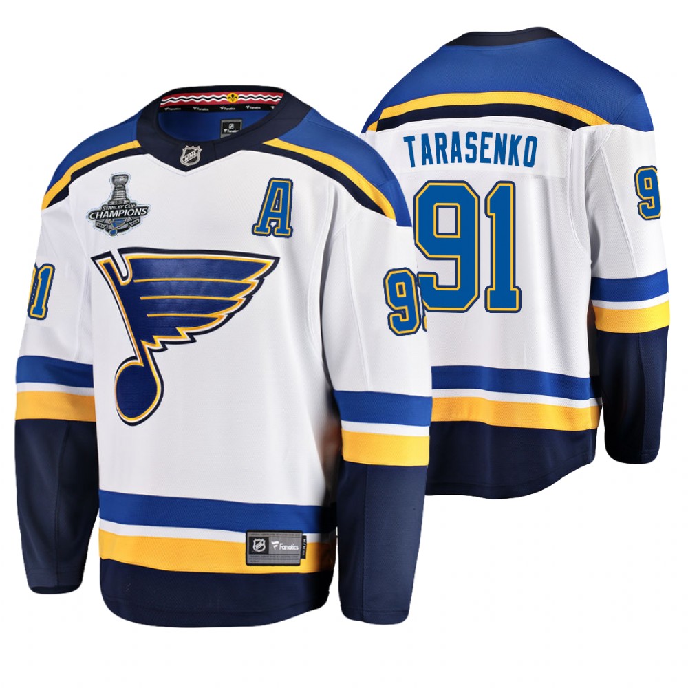 St. Louis Blues Vladimir Tarasenko White 2019 Stanley Cup Champions Away Men's Jersey