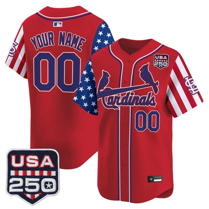 St. Louis Cardinals America 250 Edition Vapor Premier Limited Custom Jersey RED