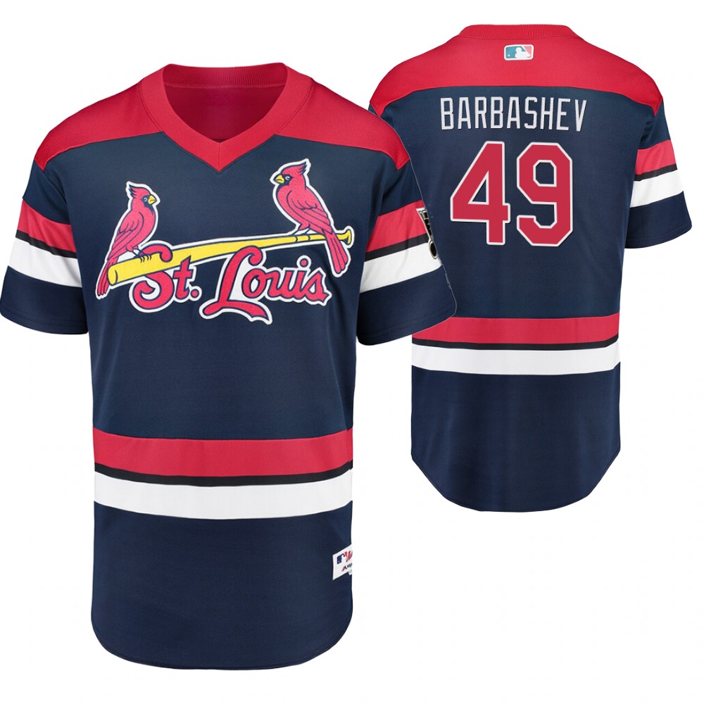 St. Louis Cardinals Ivan Barbashev Navy Crossover St. Louis Cardinals Flex Base Jersey