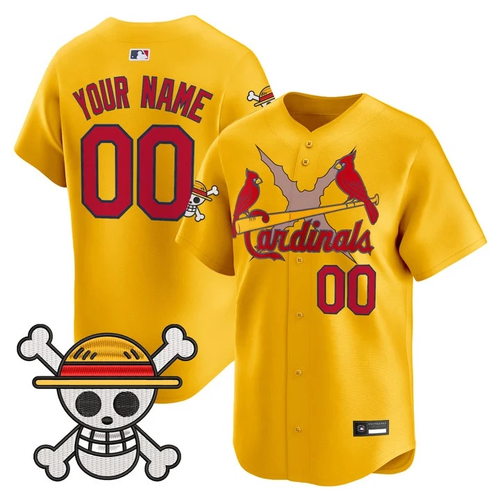 St. Louis Cardinals x One Piece Vapor Premier Limited Custom Jersey GOLD