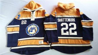 St.Louis Blues #22 Kevin Shattenkirk Navy Blue Gold Sawyer Hooded Sweatshirt Stitched NHL Jersey