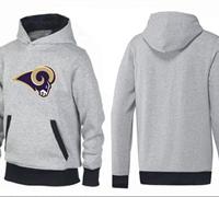 St.Louis Rams Logo Pullover Hoodie Grey & Black