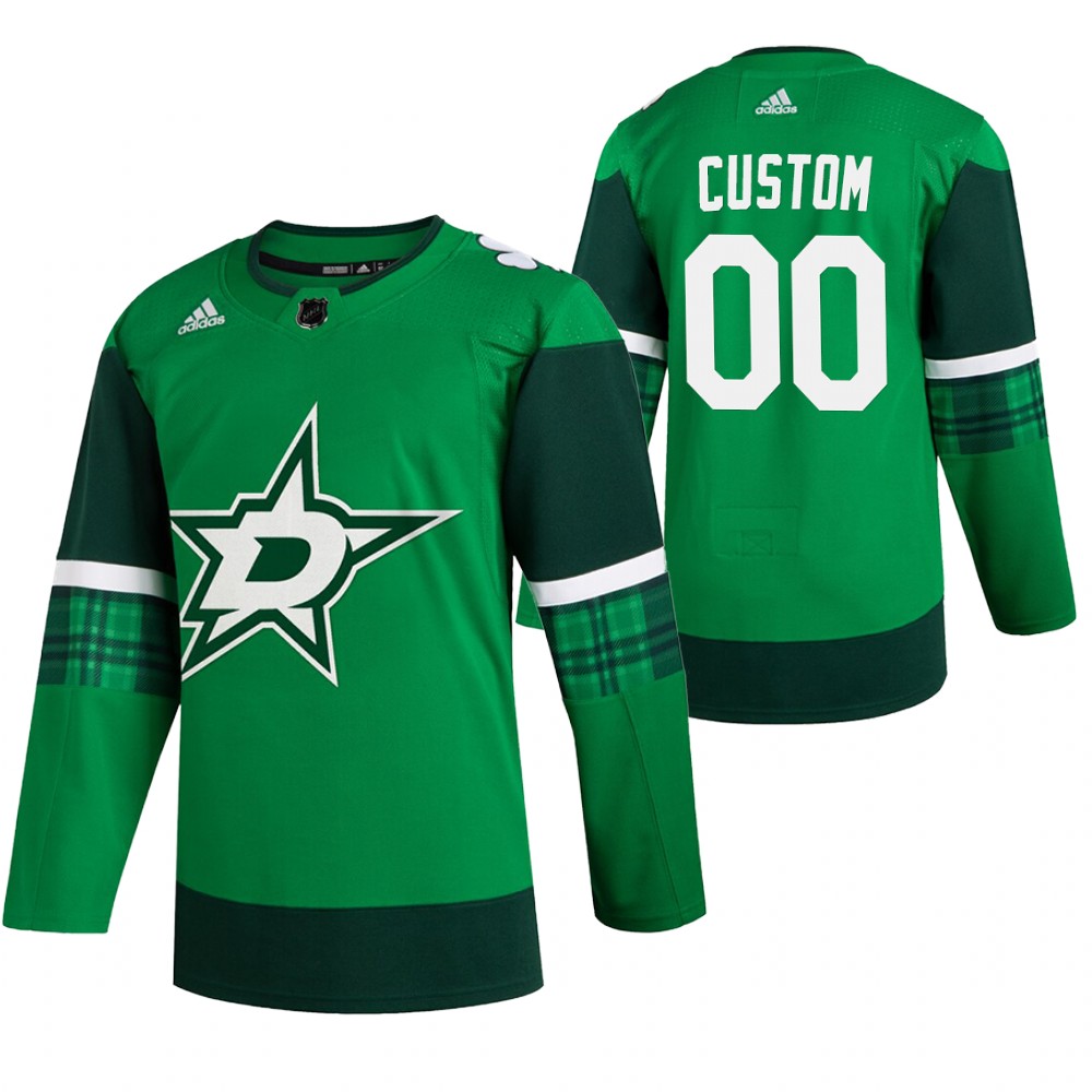 Stars Custom 2020 St. Patrick's Day Green #00 Jersey