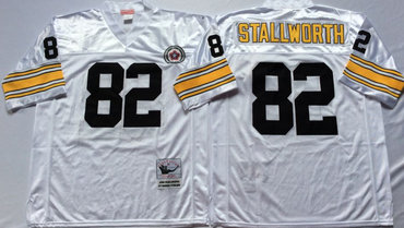 Steelers 82 John Stallworth White Throwback Jersey