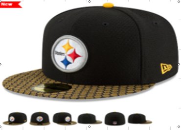 Steelers Team Logo Black Fitted Hat LX