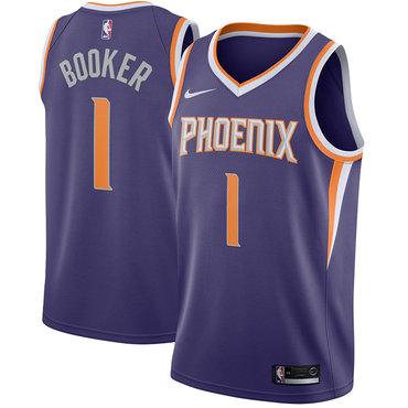 Suns 1 Devin Booker Purple Nike Swingman Jersey