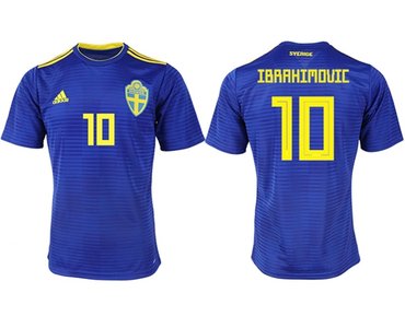 Sweden #10 Ibrahimovic Away Soccer Country Jersey