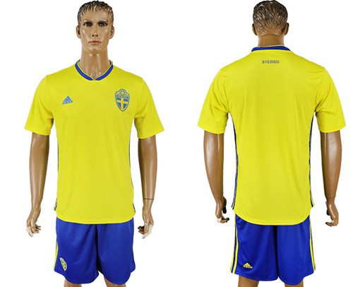 Sweden Blank Home Soccer Country Shorts
