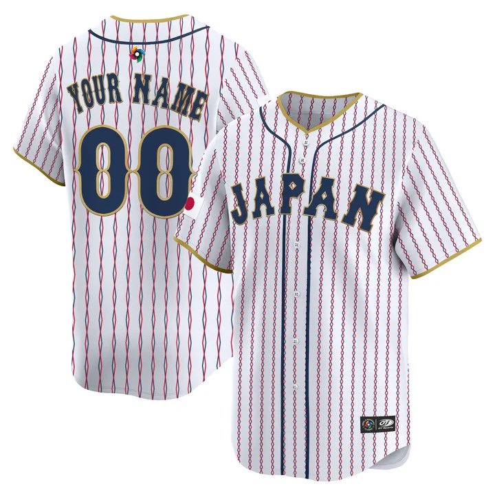 TEAM JAPAN WORLD BASEBALL CLASSIC VAPOR PREMIER CUSTOM JERSEY  2026 ROSTER WHITE