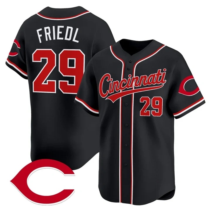 TJ Friedl #29 Cincinnati Reds Black Jersey
