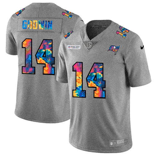 Tampa Bay Buccaneers #14 Chris Godwin Men's Nike Multi-Color 2020 NFL Crucial Catch NFL Jersey Greyheather