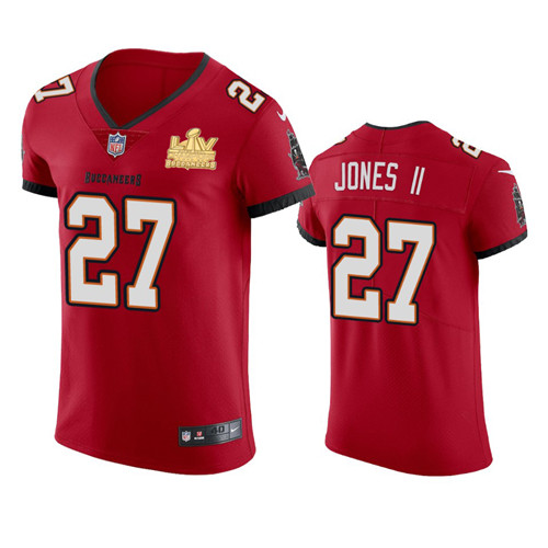 Tampa Bay Buccaneers #27 Ronald Jones II Men's Super Bowl LV Champions Patch Nike Red Vapor Elite Jersey