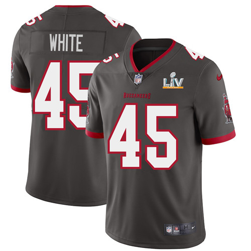 Tampa Bay Buccaneers #45 Devin White Youth Super Bowl LV Bound Nike Pewter Alternate Vapor Limited Jersey