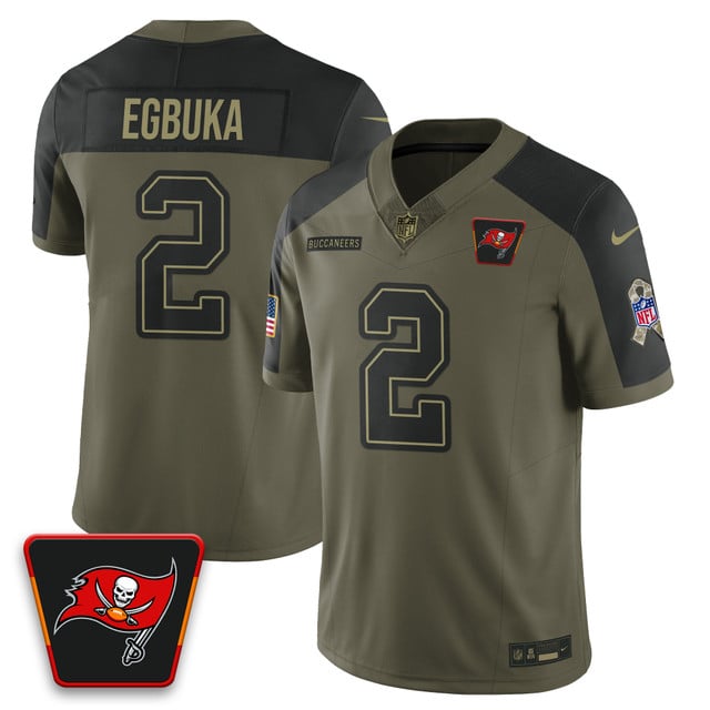 Tampa Bay Buccaneers 2025 Salute to Service Limited Jersey olive #2 Emeka Egbuka