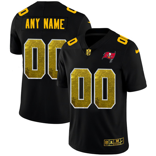Tampa Bay Buccaneers Custom Men's Black Nike Golden Sequin Vapor Limited NFL Jersey