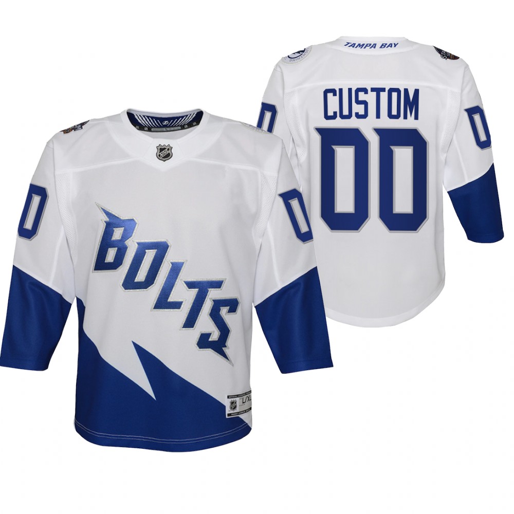 Tampa Bay Lightning Custom Youth White 2022 Stadium Series Jersey