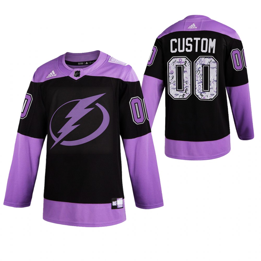 Tampa Bay Lightning HockeyFightsCancer Custom Purple Jersey Authentic
