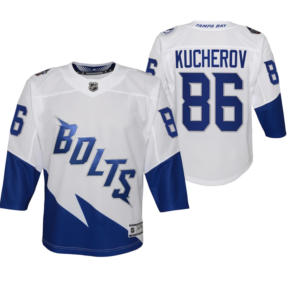 Tampa Bay Lightning Nikita Kucherov Youth White 2022 Stadium Series Jersey