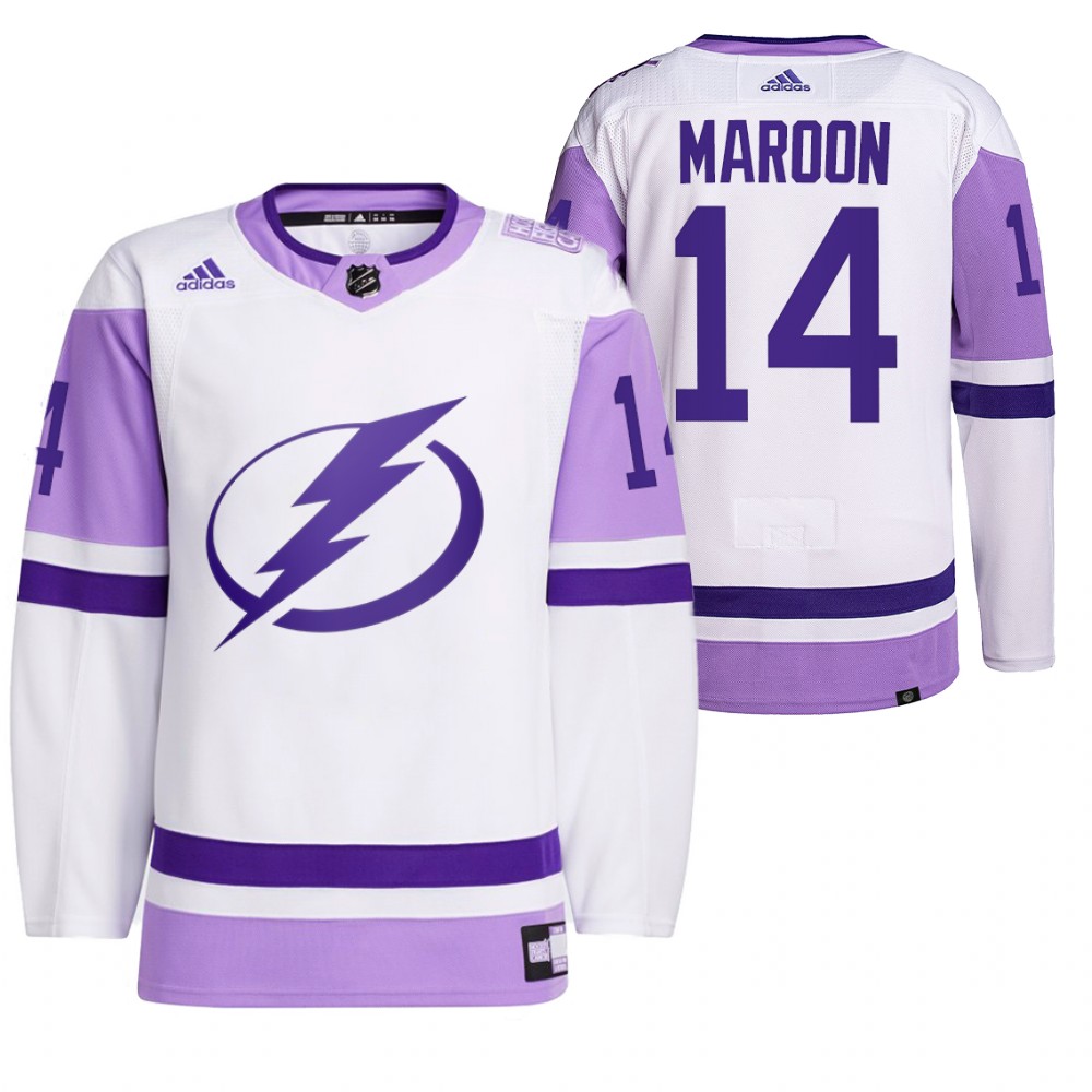 Tampa Bay Lightning Patrick Maroon 2021 HockeyFightsCancer White Primegreen Jersey