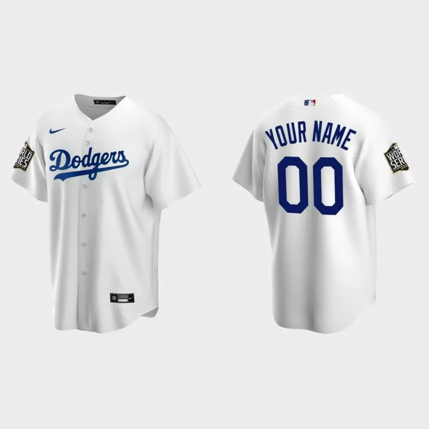 Tampa Bay Rays #00 Custom Replica 2020 World Series Home Jersey – Whit