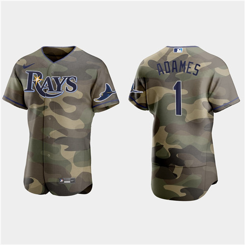 Tampa Bay Rays #1 Willy Adames Men's Nike 2021 Armed Forces Day Authentic MLB Jersey -Camo