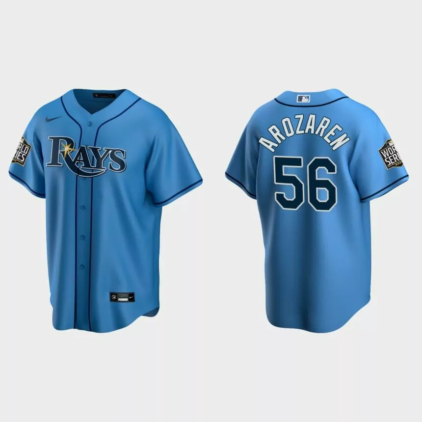 Tampa Bay Rays #56 Randy Arozarena Replica 2020 World Series Alternate Jersey – Light 