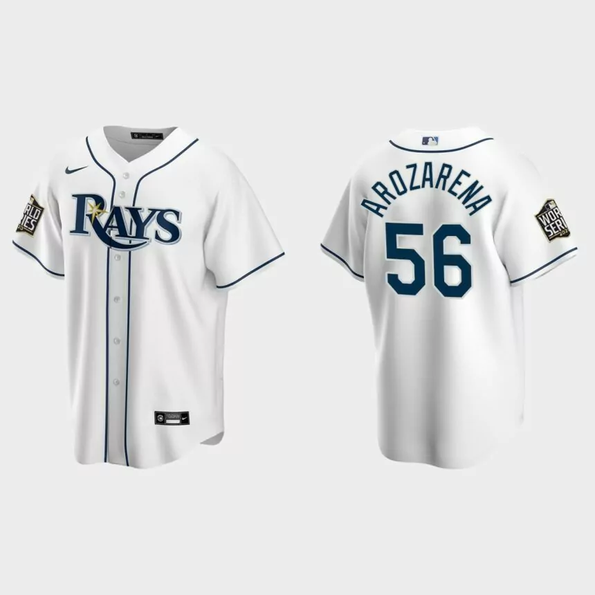 Tampa Bay Rays #56 Randy Arozarena Replica 2020 World Series Home Jersey – White
