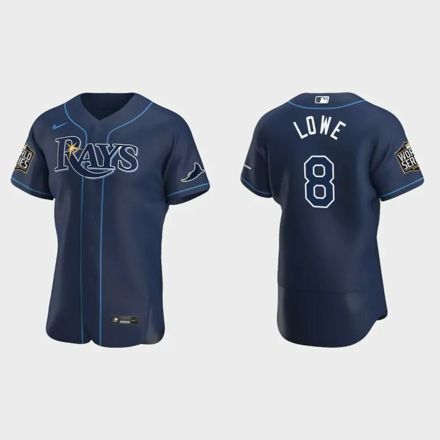 Tampa Bay Rays #8 Brandon Lowe 2020 World Series Authentic Alternate Jersey – Navy