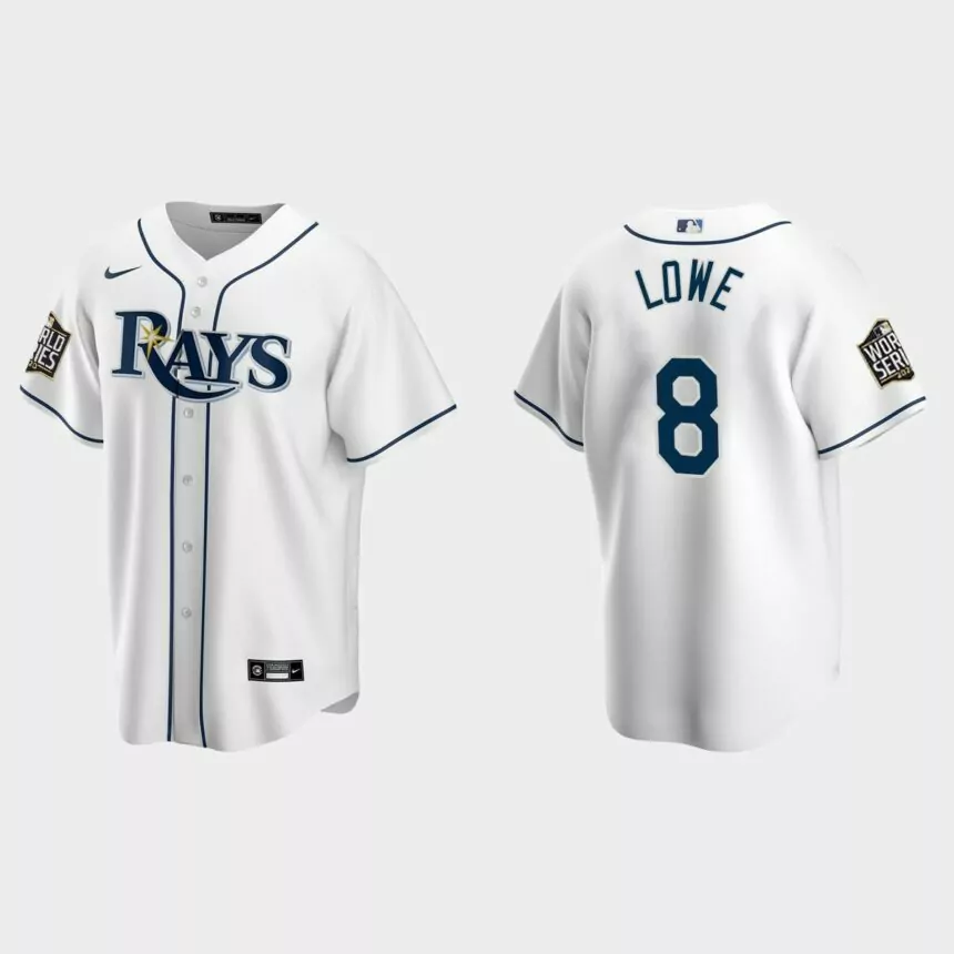 Tampa Bay Rays #8 Brandon Lowe Replica 2020 World Series Home Jersey – White的副本