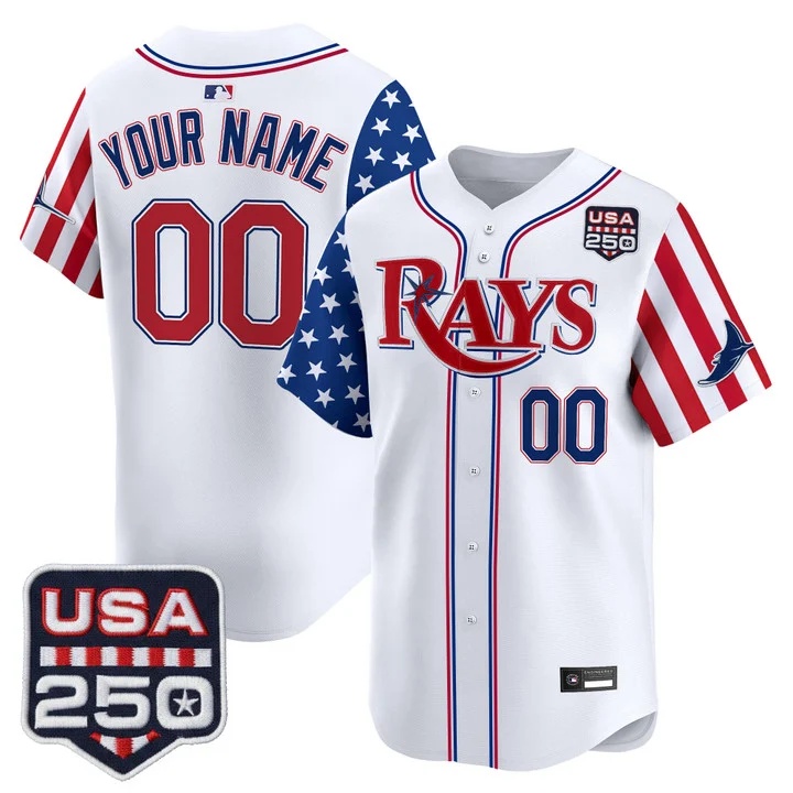 Tampa Bay Rays America 250 Edition Vapor Premier Limited Custom Jersey WHITE