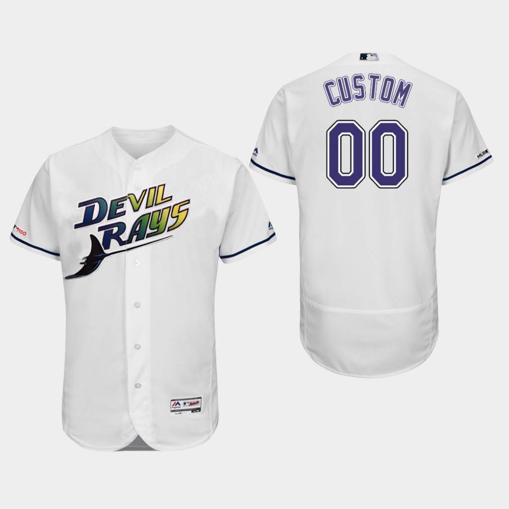 Tampa Bay Rays Custom Authentic Collection Home White Flex Base Jersey