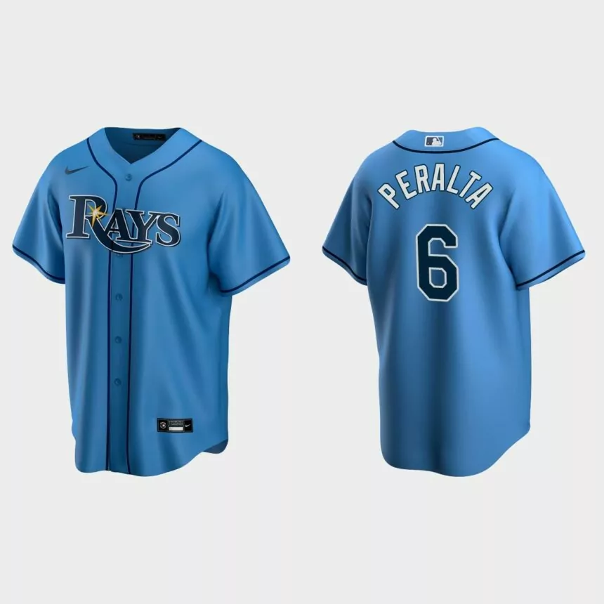 Tampa Bay Rays David Peralta Replica Alternate Jersey – Light Blue