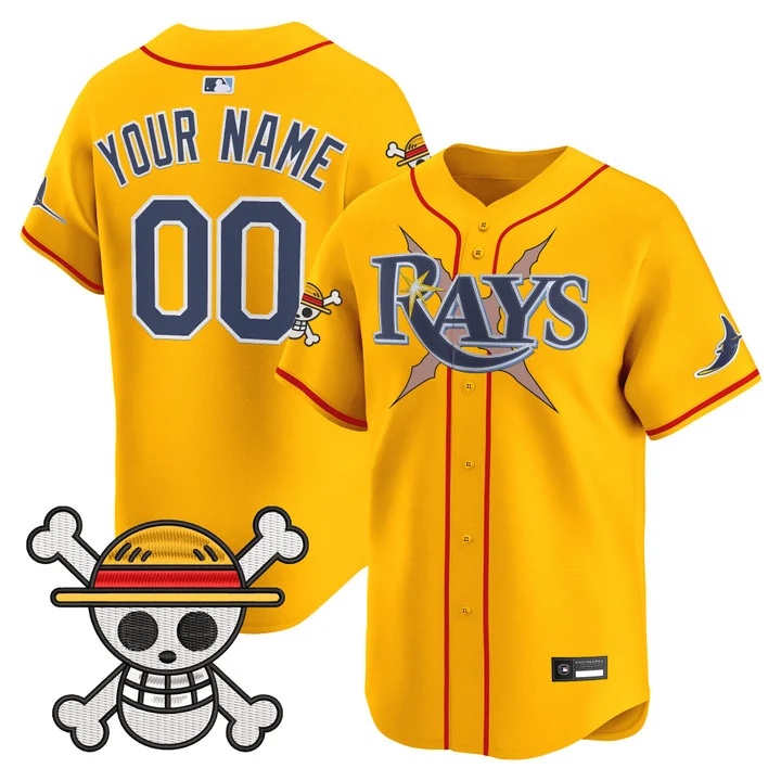 Tampa Bay Rays x One Piece Vapor Premier Limited Custom Jersey GOLD