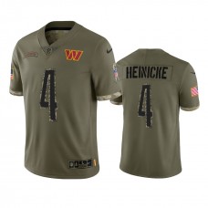 Taylor Heinicke Washington Commanders Nike Olive 2022 Salute To Service Limited Jersey