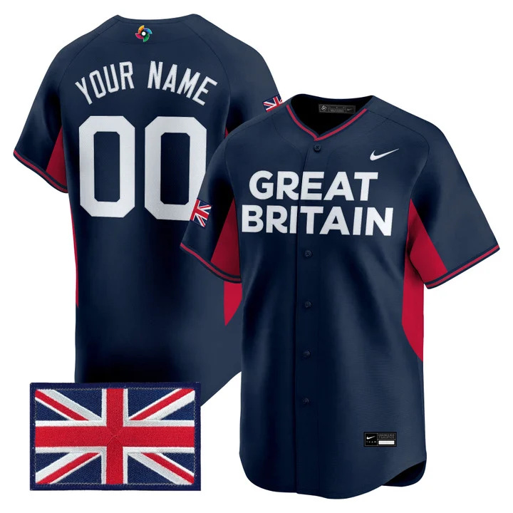 Team Great Britain 2026 World Baseball Classic Vapor Premier Custom Jersey  NAVY