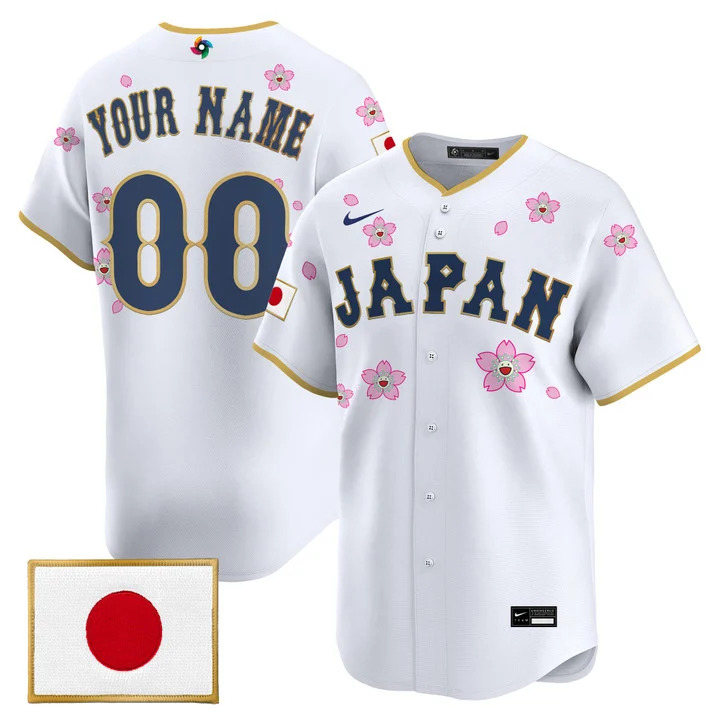 Team Japan World Baseball Classic x Takashi Murakami Vapor Premier Custom Jersey WHITE