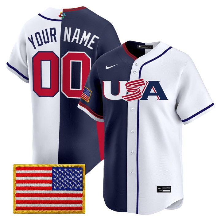 Team USA Baseball Split Custom Jersey