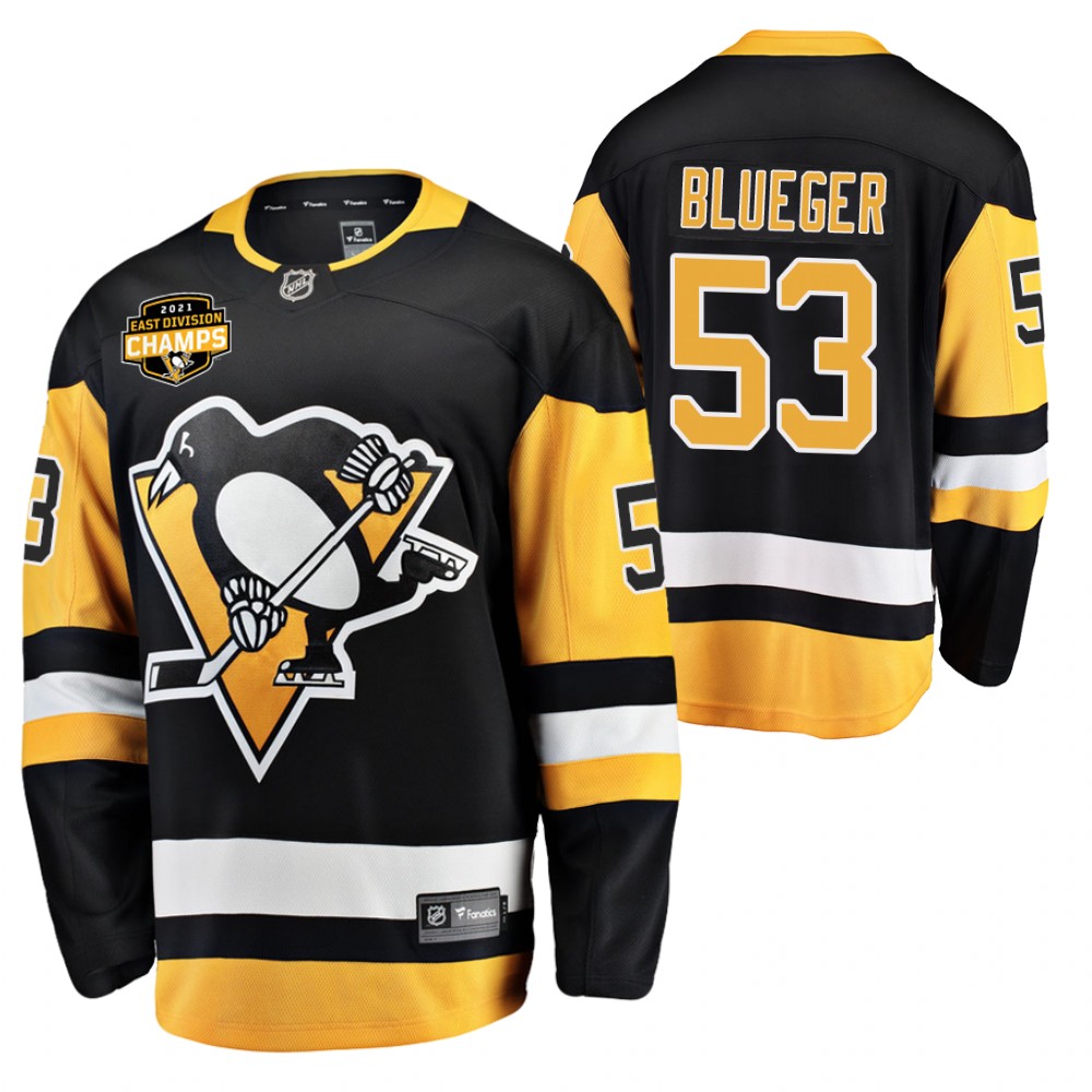 Teddy Blueger Penguins 2021 East Division Champions Black Jersey