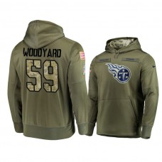 Tennessee Titans #59 Wesley Woodyard Olive Pullover Hoodie 2018 Salute To Service