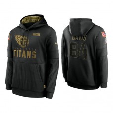 Tennessee Titans #84 Corey Davis Black 2020 Salute to Service Sideline Performance Pullover Hoodie