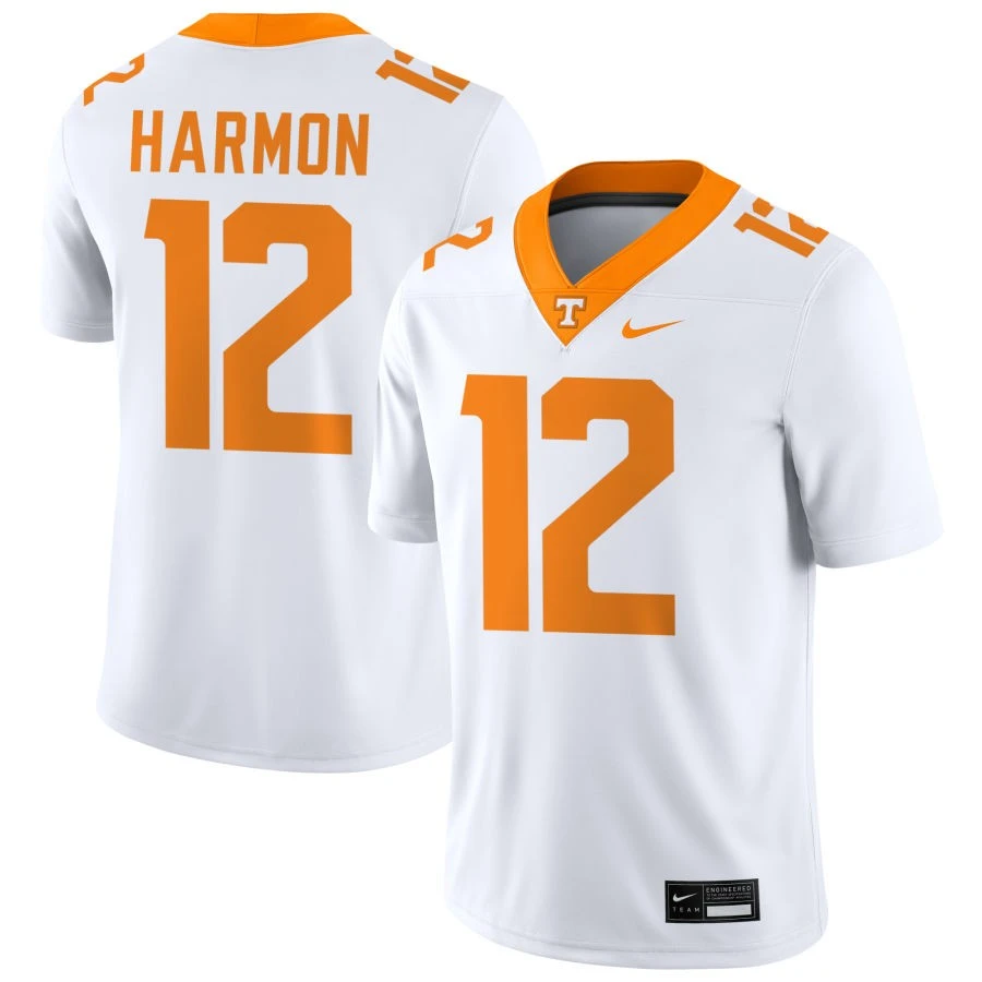 Tennessee Volunteers #12 Jaedon Harmon White College Football Game Jersey 