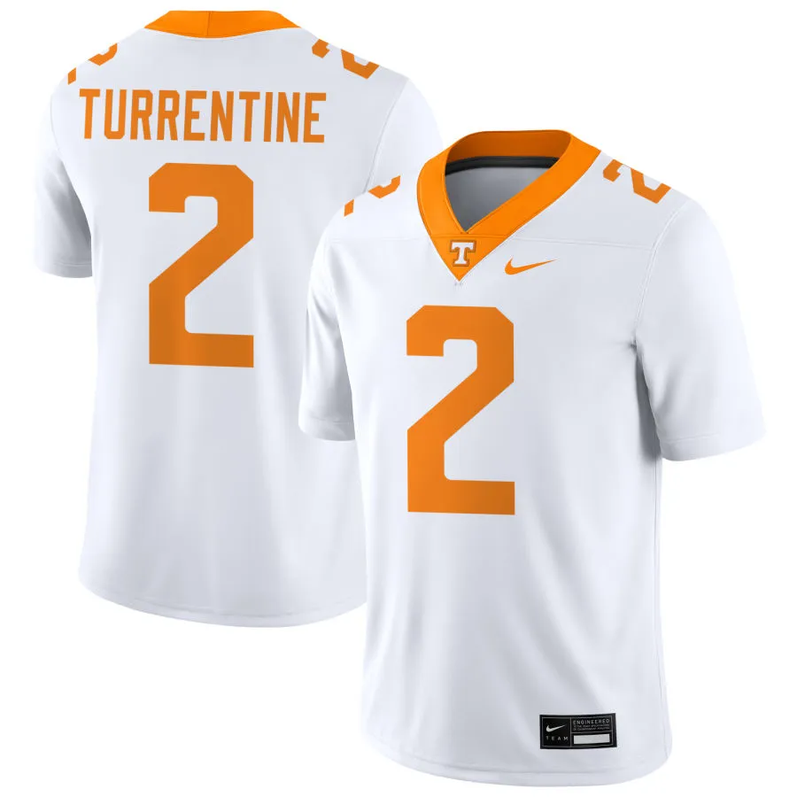 Tennessee Volunteers #2 Andre Turrentine White College Football Game Jersey 